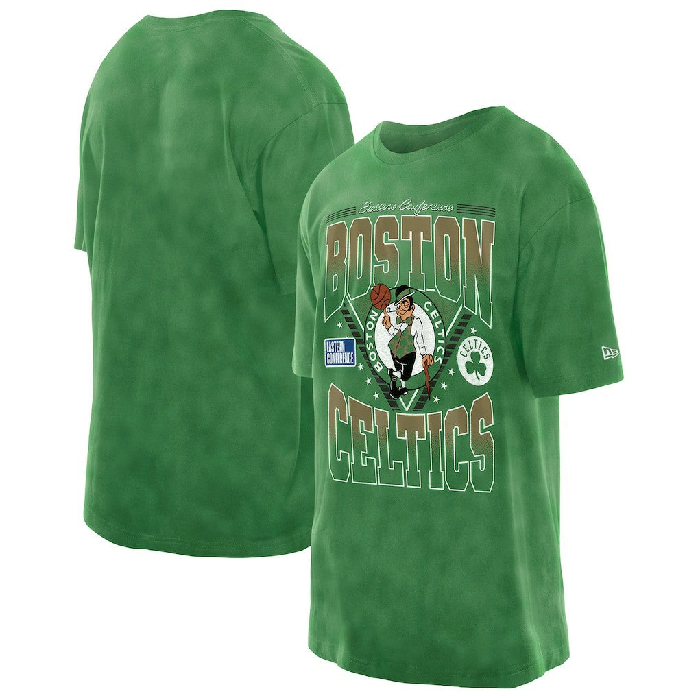 New Era Boston Celtics Boxy Old School Sport Vintage Wash T-Shirt Kelly Green