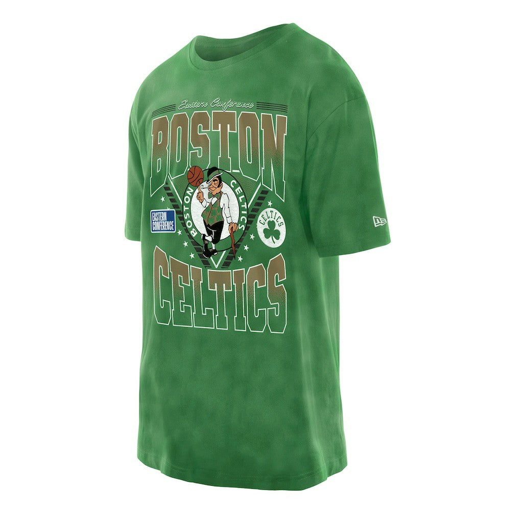 New Era Boston Celtics Boxy Old School Sport Vintage Wash T-Shirt Kelly Green