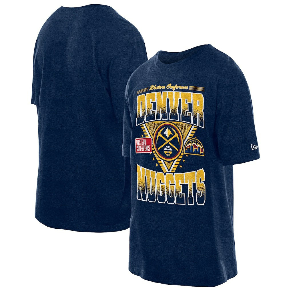 New Era Denver Nuggets Old School Sport Vintage Wash T-Shirt Navy