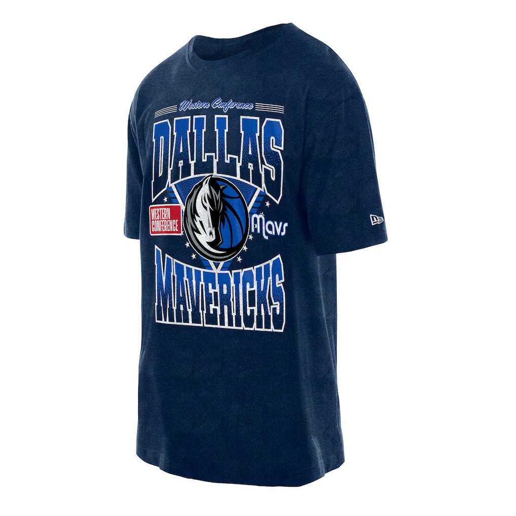 New Era Dallas Mavericks Boxy Old School Sport Vintage Wash T-Shirt Navy