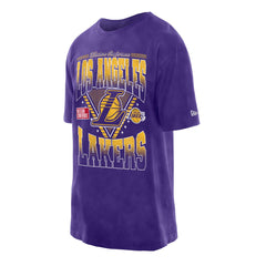 New Era Los Angeles Lakers Old School Sport Vintage Wash T-Shirt Purple