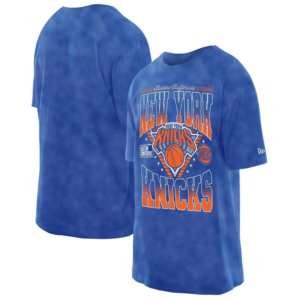 New Era New York Knicks Old School Sport Vintage Wash T-Shirt Blue