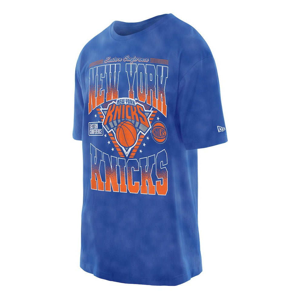 New Era New York Knicks Old School Sport Vintage Wash T-Shirt Blue