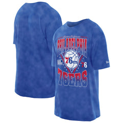 New Era Philadelphia 76ers Boxy Old School Sport Vintage Wash T-Shirt Royal