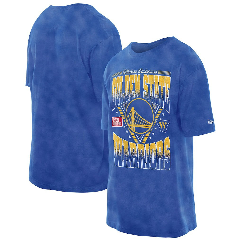 New Era Golden State Warriors Boxy Old School Sport Vintage Wash T-Shirt Royal