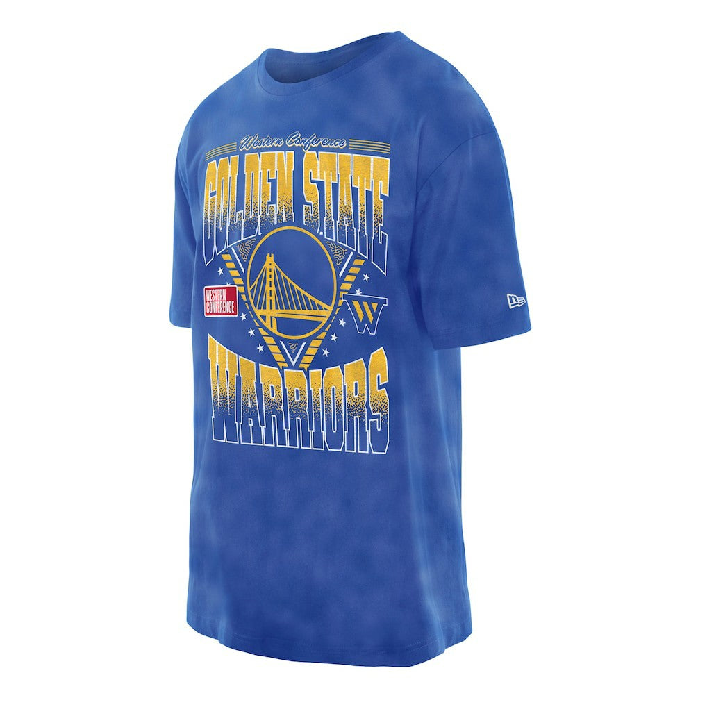 New Era Golden State Warriors Boxy Old School Sport Vintage Wash T-Shirt Royal