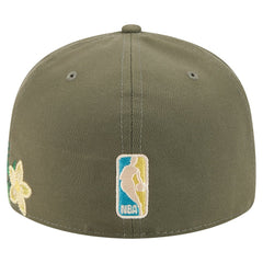 New Era Philadelphia 76ers Tonal Florals 59FIFTY Fitted Hat Olive