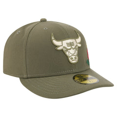 New Era Chicago Bulls Tonal Florals 59FIFTY Fitted Hat Olive