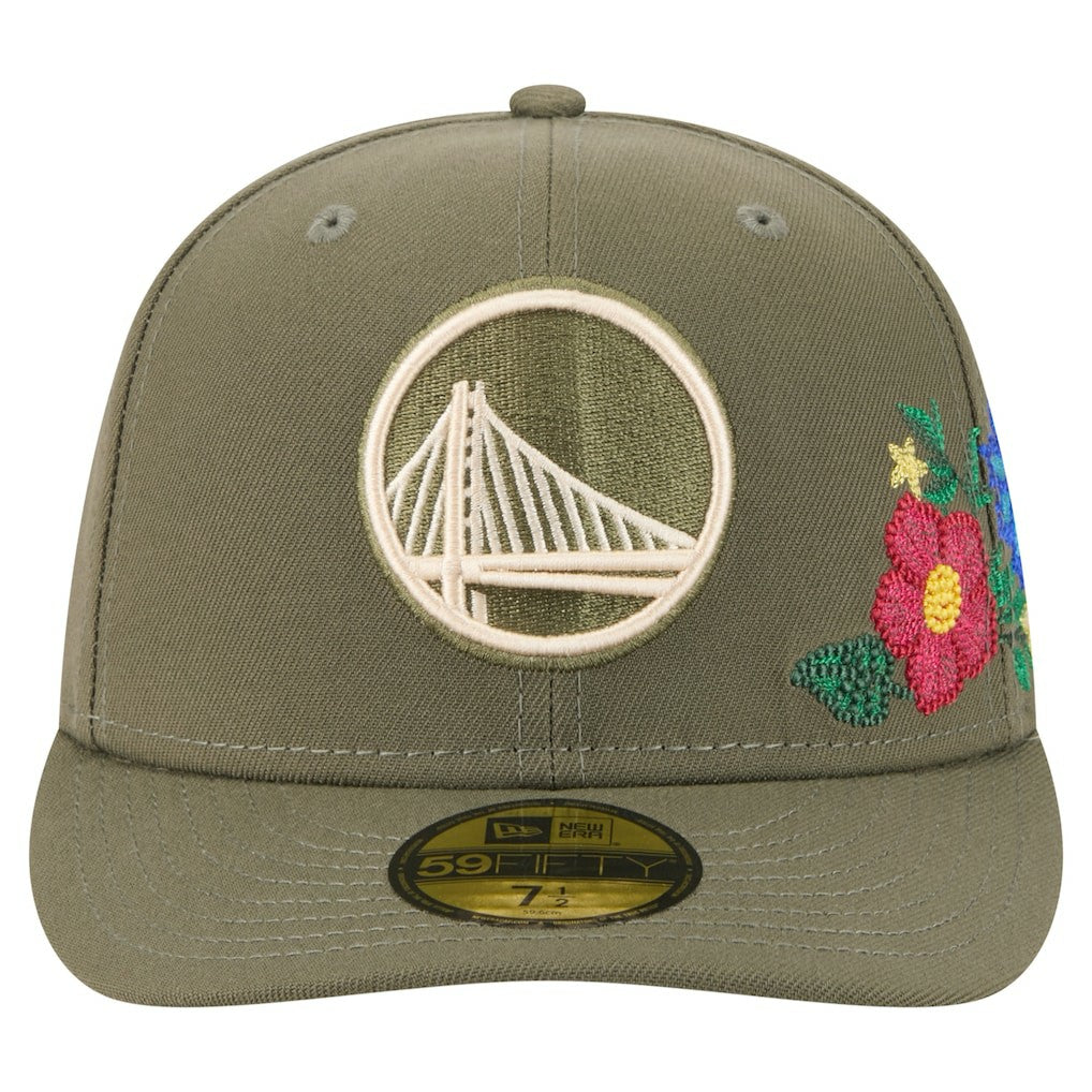 New Era Golden State Warriors Tonal Florals 59FIFTY Fitted Hat Olive