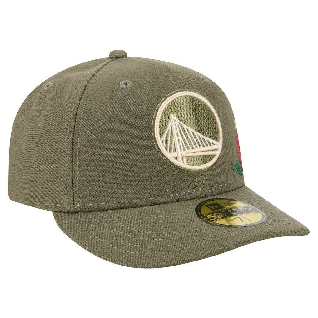 New Era Golden State Warriors Tonal Florals 59FIFTY Fitted Hat Olive