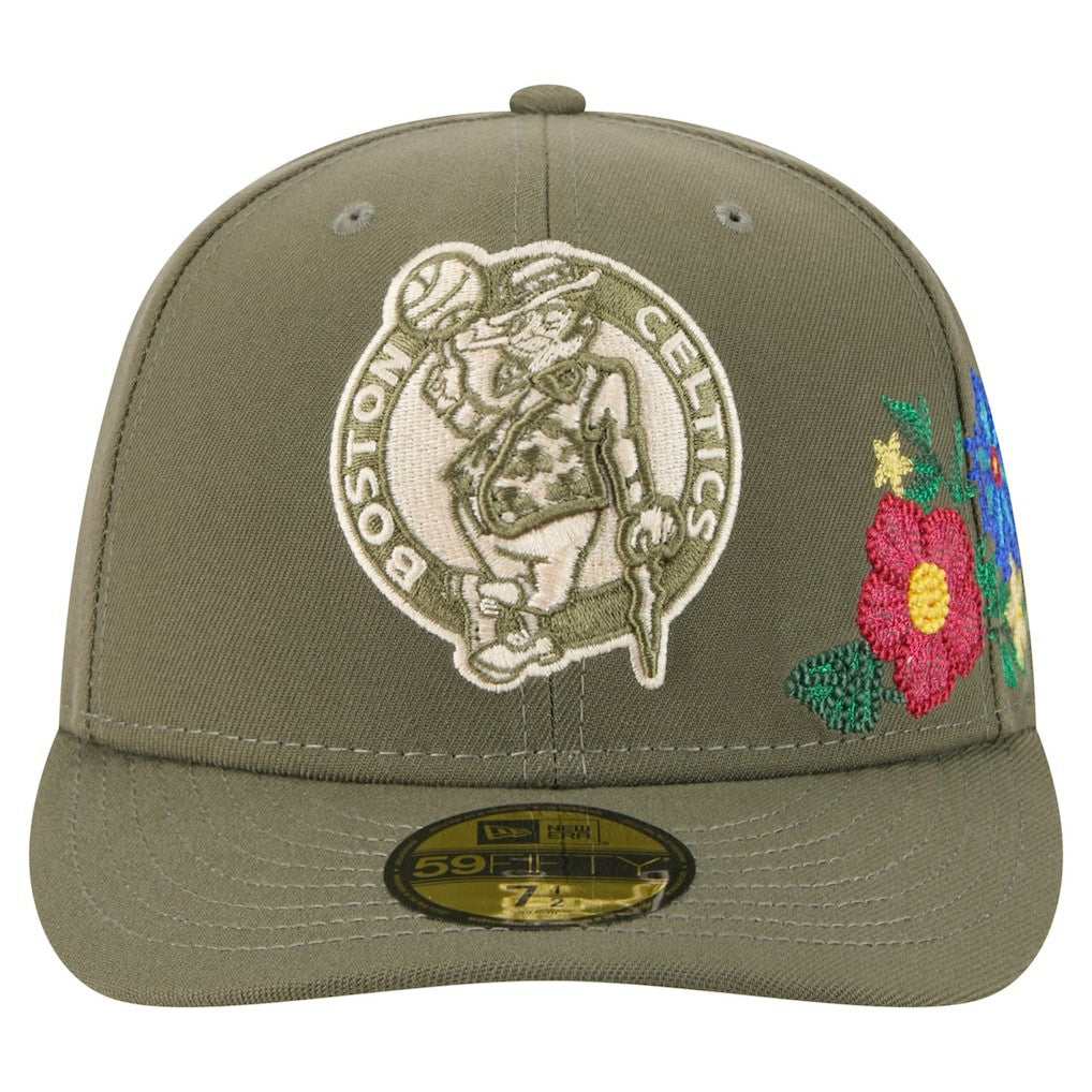 New Era Boston Celtics Tonal Florals 59FIFTY Fitted Hat Olive