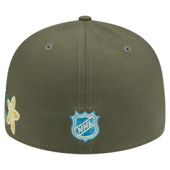 Chicago Blackhawks New Era Tonal Florals 59FIFTY Fitted Hat - Olive | New Era on sale