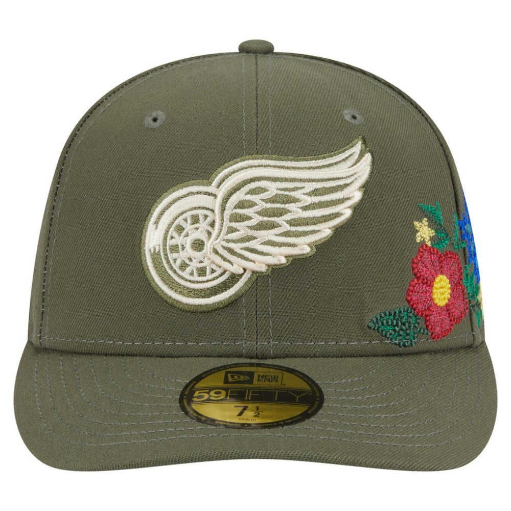 Detroit Red Wings New Era Tonal Florals 59FIFTY Fitted Hat - Olive | New Era sale