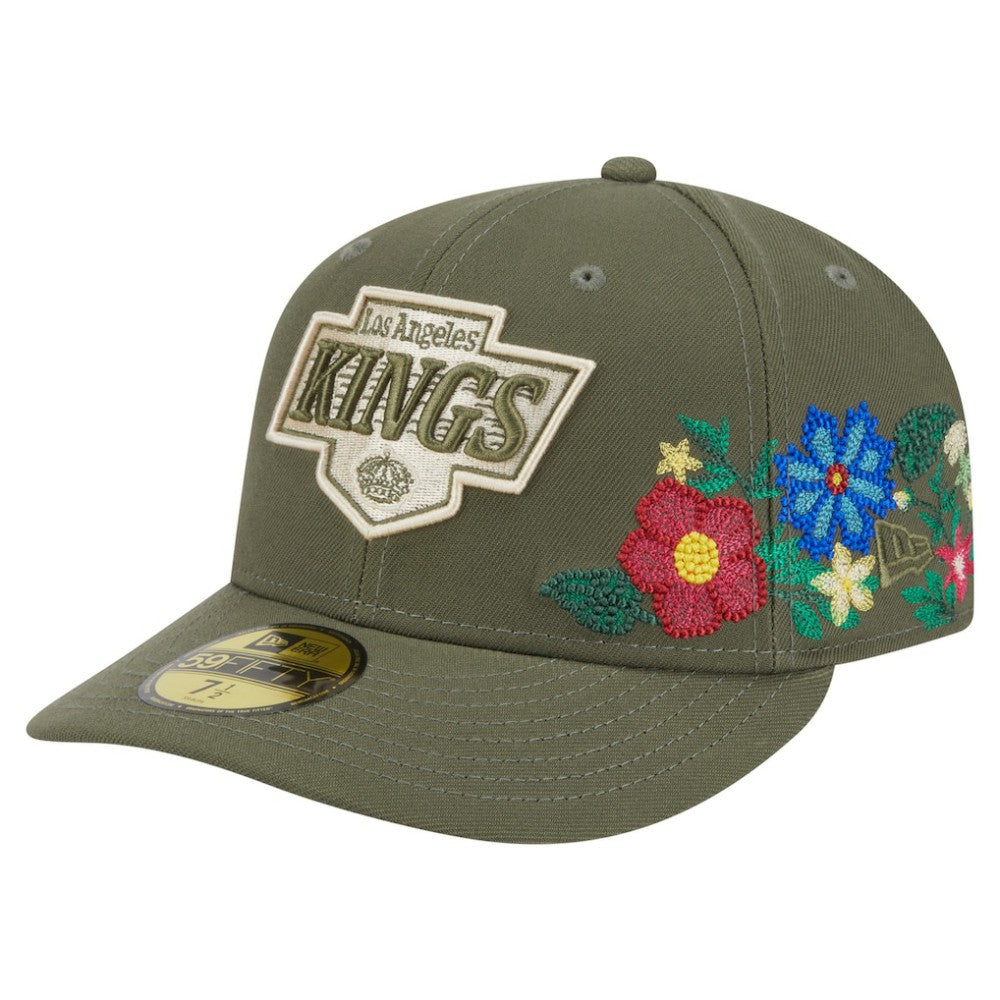 Los Angeles Kings New Era Tonal Florals 59FIFTY Fitted Hat - Olive | New Era Lifestyle