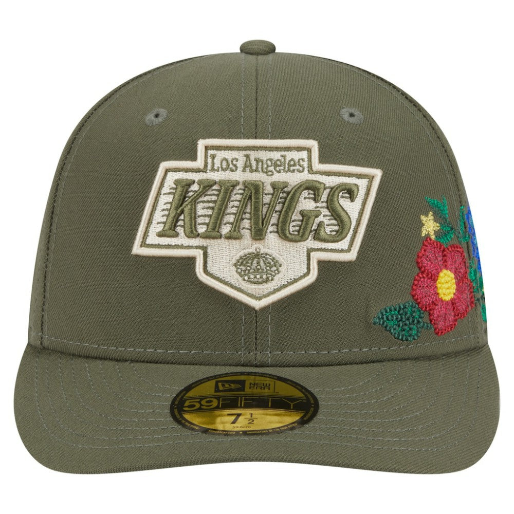Los Angeles Kings New Era Tonal Florals 59FIFTY Fitted Hat - Olive | New Era Lifestyle