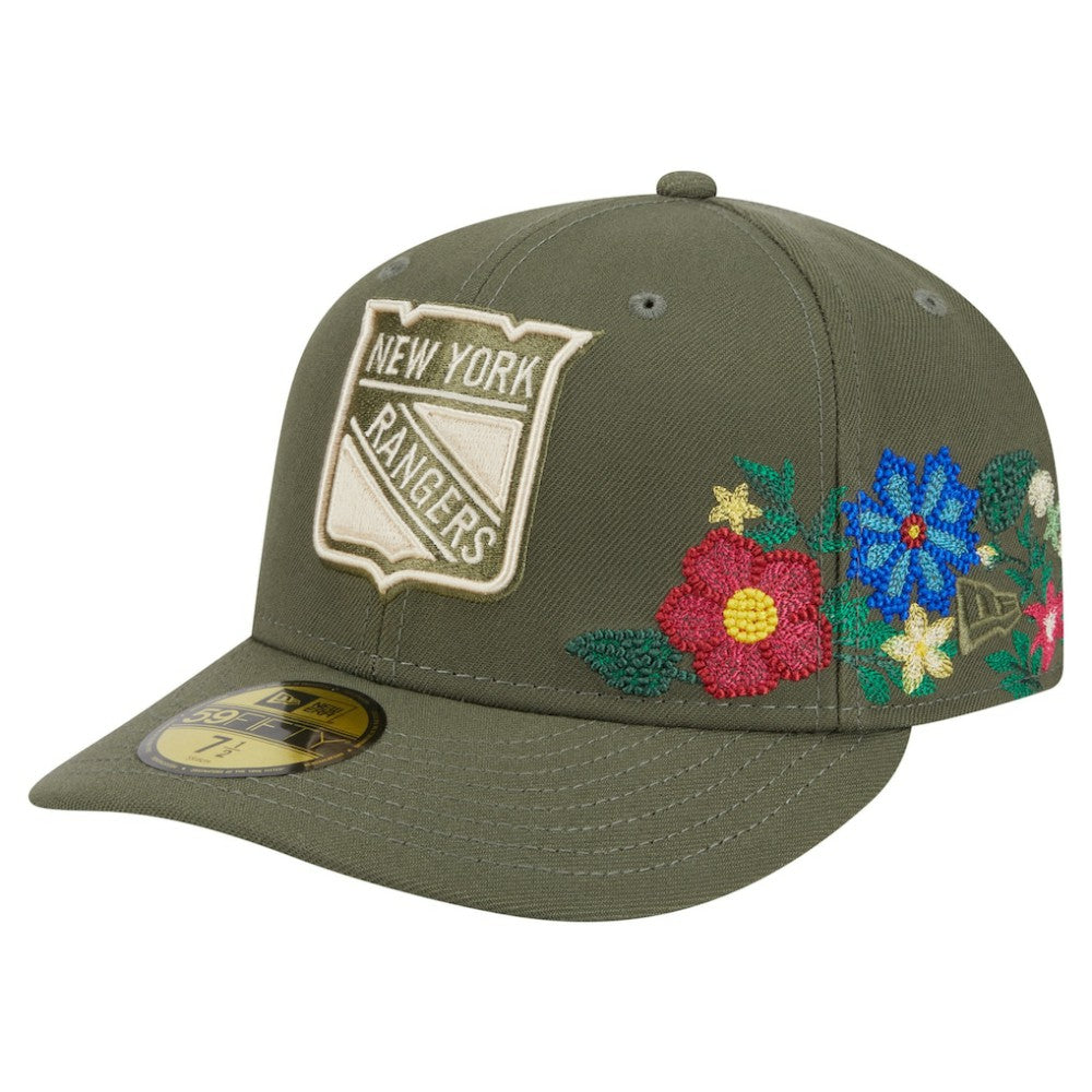 New York Rangers New Era Tonal Florals 59FIFTY Fitted Hat - Olive | New Era sale