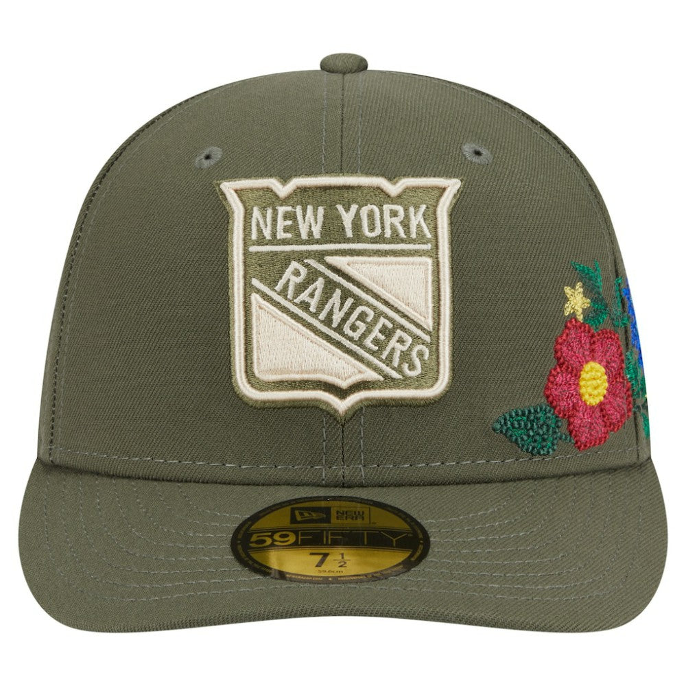 New York Rangers New Era Tonal Florals 59FIFTY Fitted Hat - Olive | New Era sale