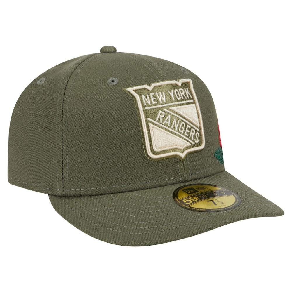 New York Rangers New Era Tonal Florals 59FIFTY Fitted Hat - Olive | New Era sale