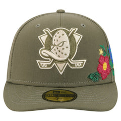 Anaheim Ducks New Era Tonal Florals 59FIFTY Fitted Hat - Olive | New Era Lifestyle