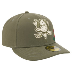 Anaheim Ducks New Era Tonal Florals 59FIFTY Fitted Hat - Olive | New Era Lifestyle