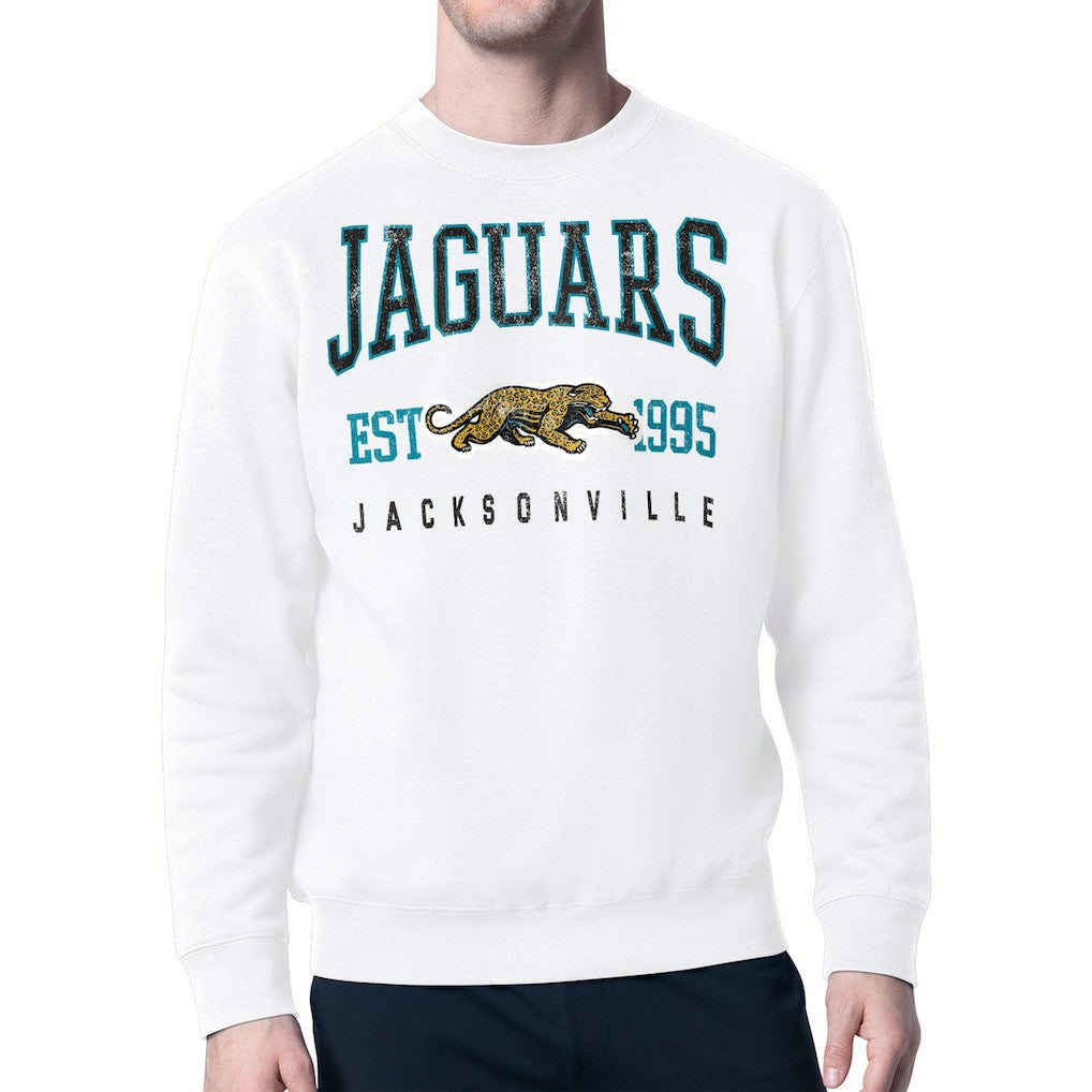 Jacksonville Jaguars Starter Retro Team Logo Pullover Sweatshirt - White - NFL