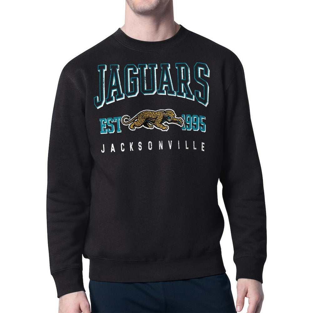 Jacksonville Jaguars Starter Retro Team Logo Pullover Sweatshirt - Black - NFL