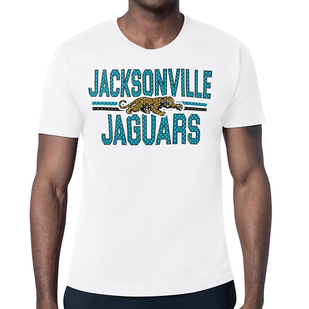 Jacksonville Jaguars Starter Mesh Look Retro Team Logo T-Shirt - White - NFL
