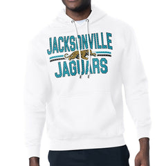 Jacksonville Jaguars Starter Mesh Look Retro Team Logo Pullover Hoodie - White - NFL