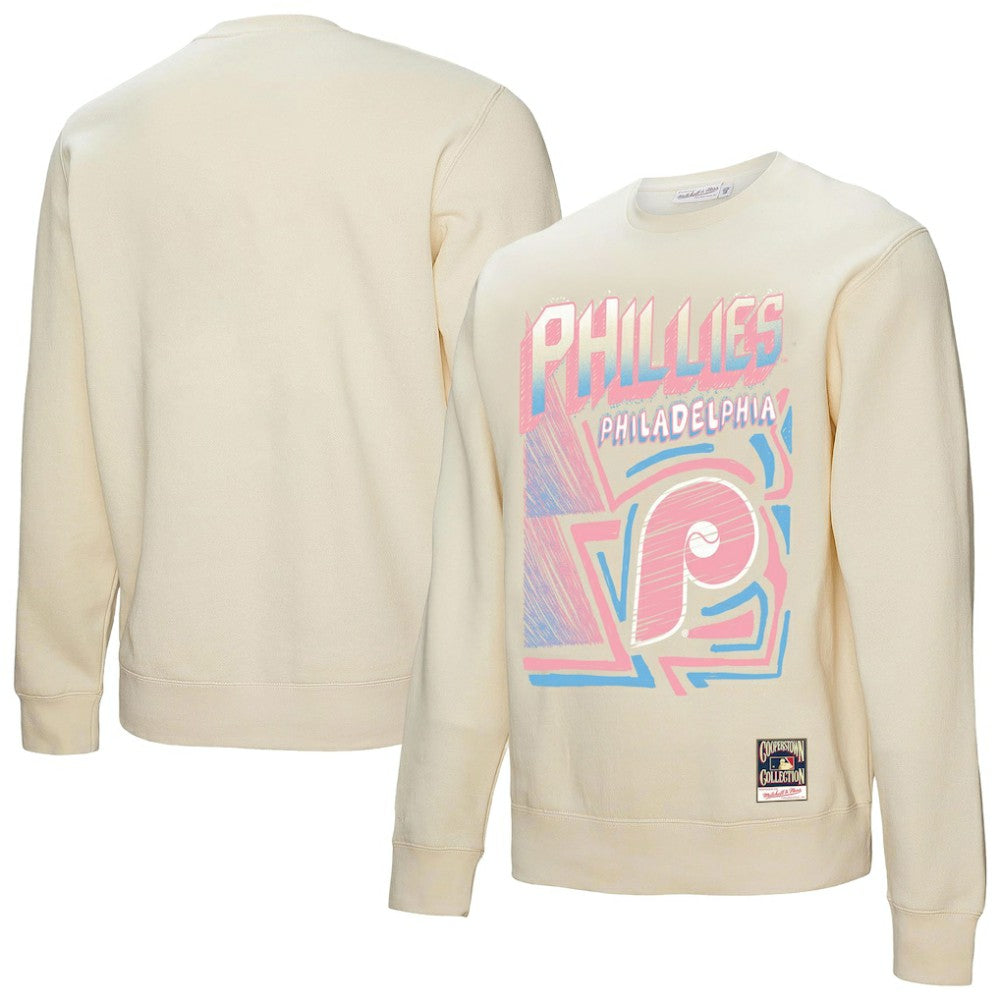 Philadelphia Phillies Mitchell & Ness Sidewalk Sketch Pullover Sweatshirt Online