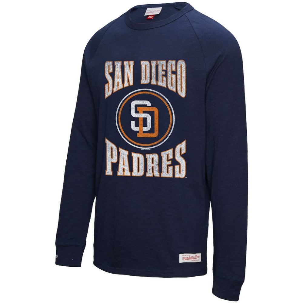 San Diego Padres Mitchell & Ness Arched Logo Slub Long Sleeve T-Shirt for sale