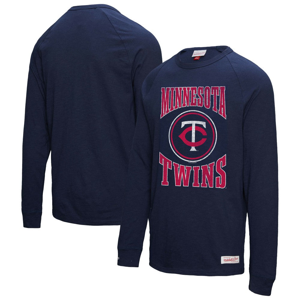 Minnesota Twins Mitchell & Ness Arched Logo Slub Long Sleeve T-Shirt Discount