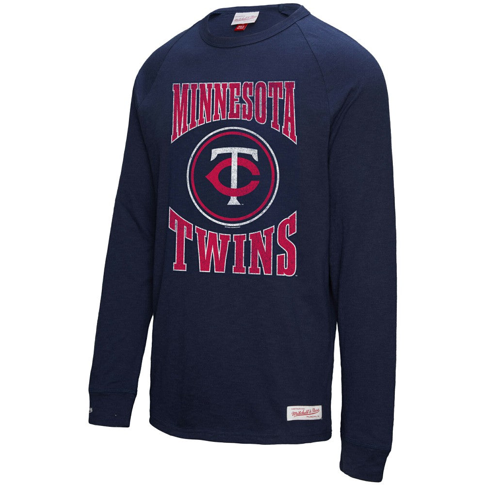 Minnesota Twins Mitchell & Ness Arched Logo Slub Long Sleeve T-Shirt Discount