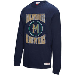 Milwaukee Brewers Mitchell & Ness Arched Logo Slub Long Sleeve T-Shirt Outlet