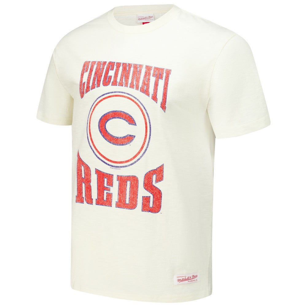 Cincinnati Reds Mitchell & Ness Arched Logo Slub T-Shirt Discount