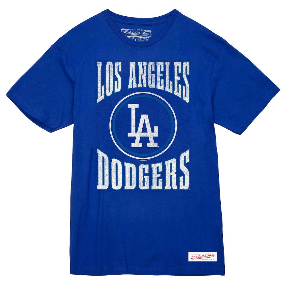 Los Angeles Dodgers Mitchell & Ness Arched Logo Slub T-Shirt Sale