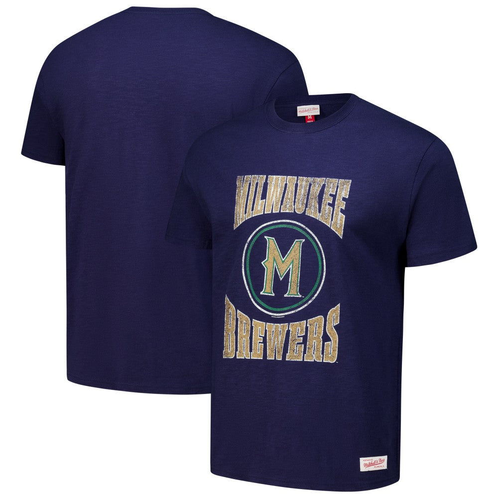 Milwaukee Brewers Mitchell & Ness Arched Logo Slub T-Shirt Online