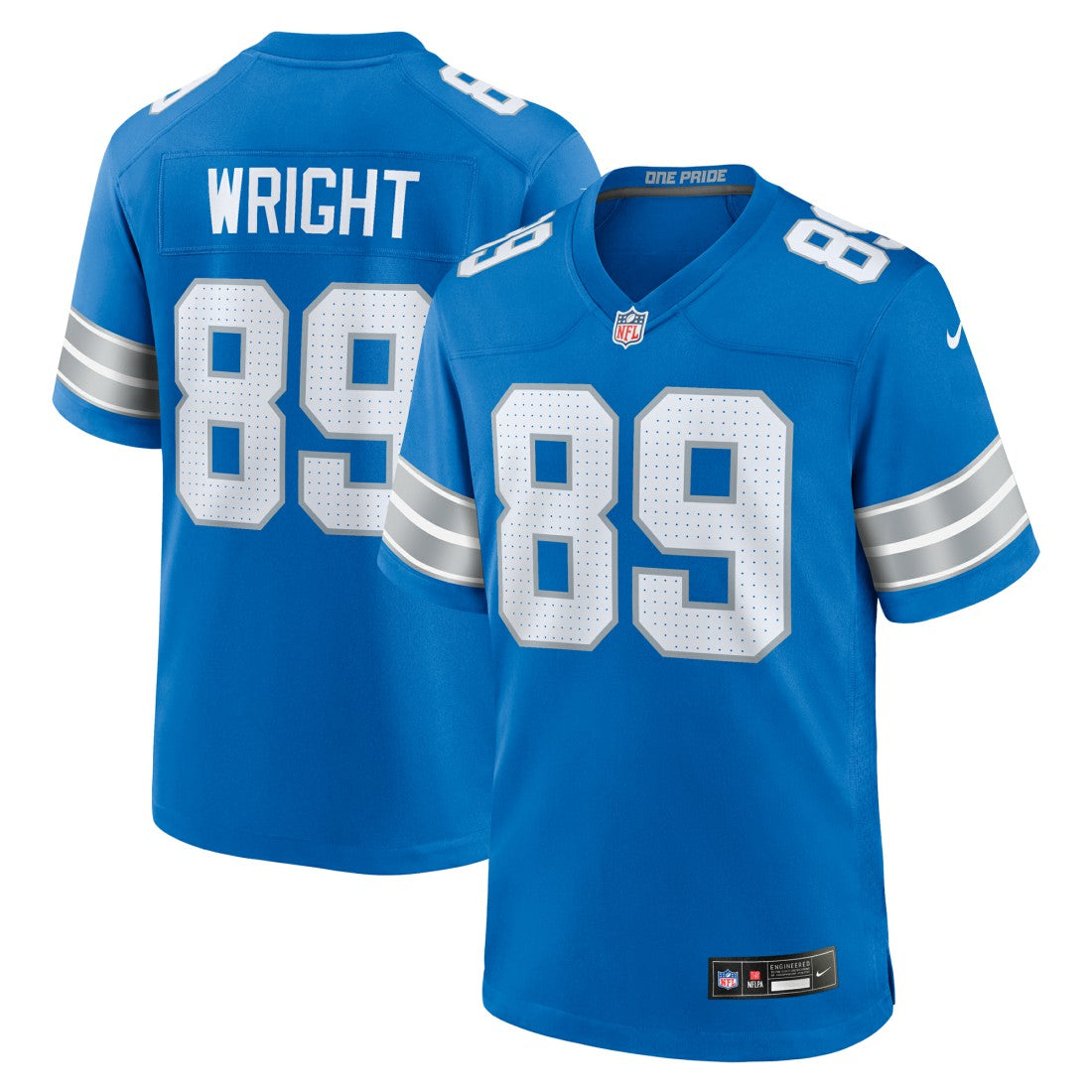 Brock Wright Detroit Lions Team Game Jersey - Blue - Nike