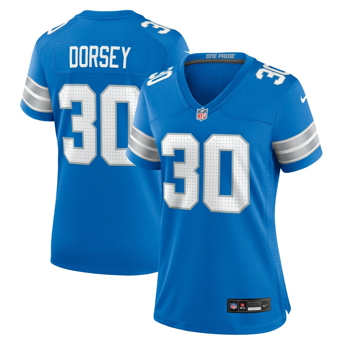Khalil Dorsey Detroit Lions Women's Team Game Jersey - Blue - Nike