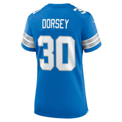 Khalil Dorsey Detroit Lions Women's Team Game Jersey - Blue - Nike