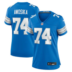 Kayode Awosika Detroit Lions Women's Team Game Jersey - Blue - Nike
