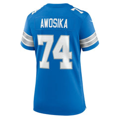Kayode Awosika Detroit Lions Women's Team Game Jersey - Blue - Nike