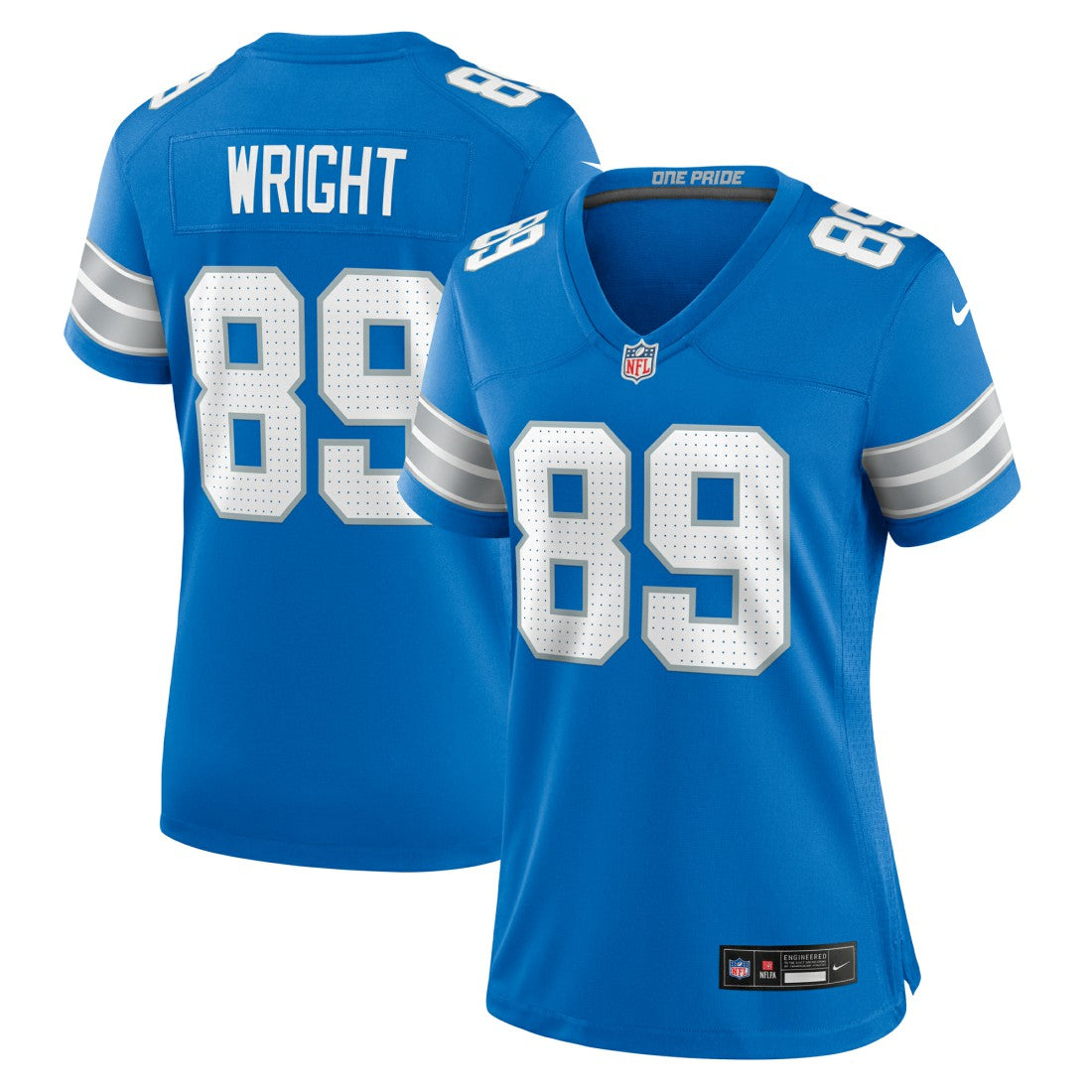 Brock Wright Detroit Lions Women's Team Game Jersey - Blue - Nike