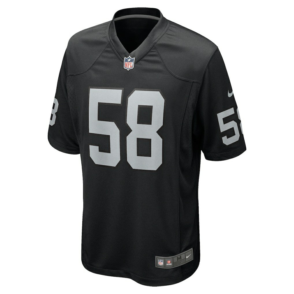 Jackson Powers-Johnson Las Vegas Raiders Team Game Jersey - Black - Nike