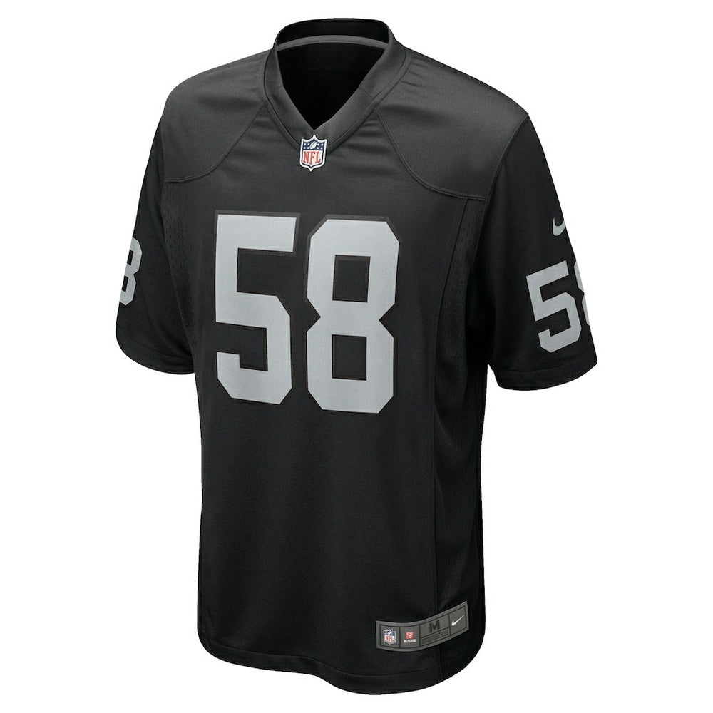 Jackson Powers-Johnson Las Vegas Raiders Team Game Jersey - Black - Nike
