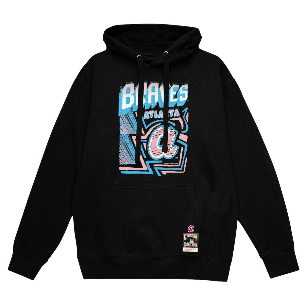 Atlanta Braves Mitchell & Ness Sidewalk Sketch Pullover Hoodie Discount