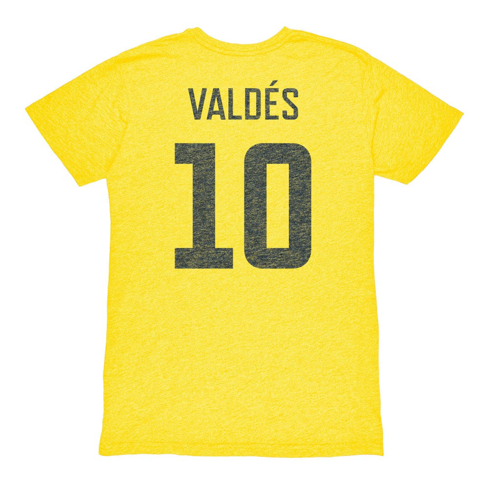 Diego Valdés Club America 1863FC Vintage Player Name & Number Tri-blend T-Shirt Yellow