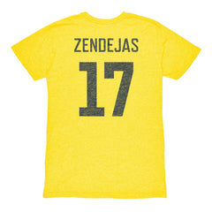 Alejandro Zendejas Club America 1863FC Vintage Player Name & Number Tri-blend T-Shirt Yellow