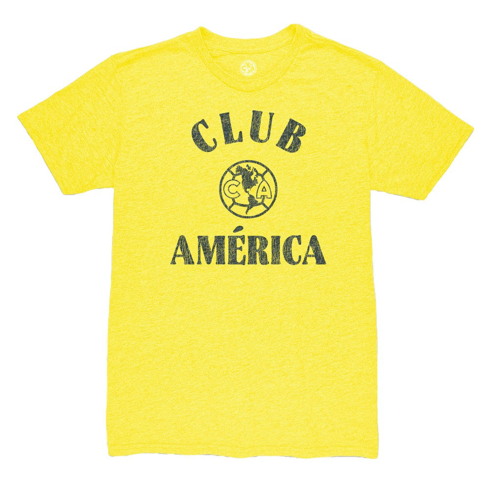 Club America 1863FC Team Arch Vintage Tri-Blend T-Shirt Yellow