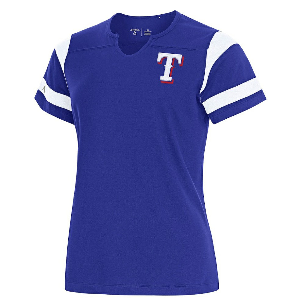 Texas Rangers Antigua Women's Encounter Notch Neck Top for sale