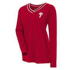 Philadelphia Phillies Antigua Women's Symbolic Long Sleeve V-Neck Top Near Me